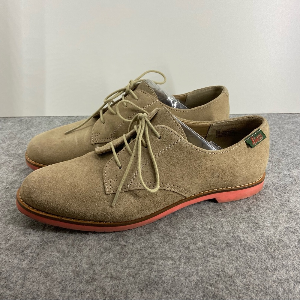 Bass Women’s Oxford Tan Beige Suede Lace Up Shoes Size 8M - Picture 1 of 8